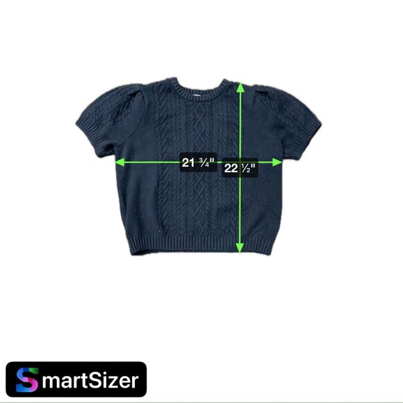 Free Assembly NEW Navy Cable Knit Short Sleeve Sweater Sz XXXL - Picture 7 of 9